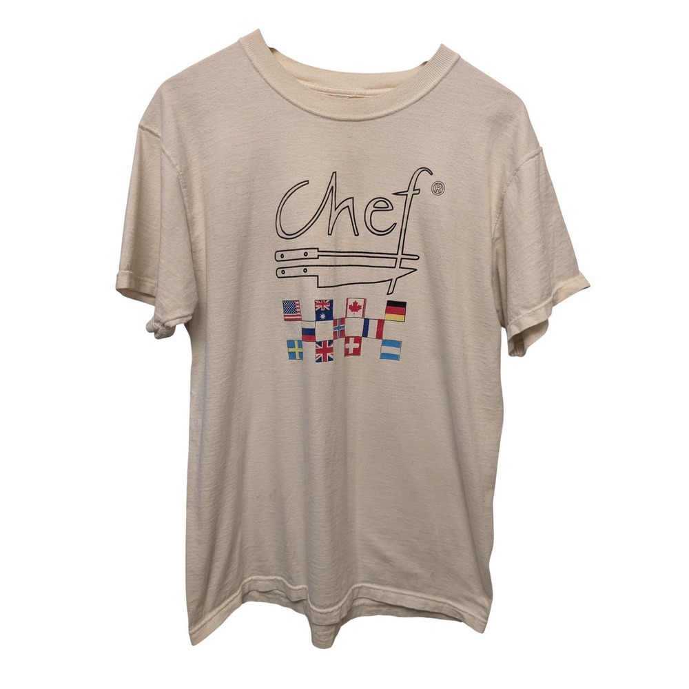 Chef Brand International‎ Flags Graphic T-Shirt Mens' Large Vintage Tee Lounge